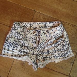 Patterned Hi-Rise Shorts